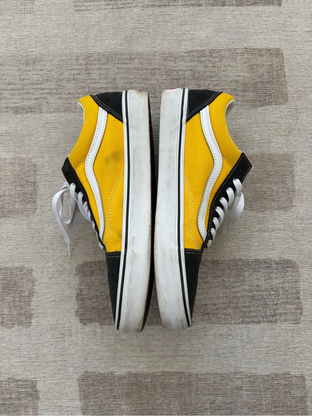 Vans Yellow, Grey and White Old Skool Low Top Sneakers